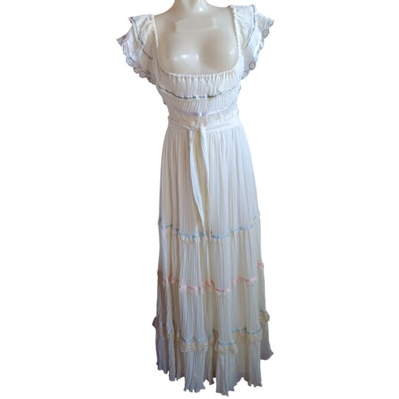 Vintage Dress 9 Gunne Sax Jessica San Francisco Boho Maxi Mexican Spanish Ren - Picture 1 of 11
